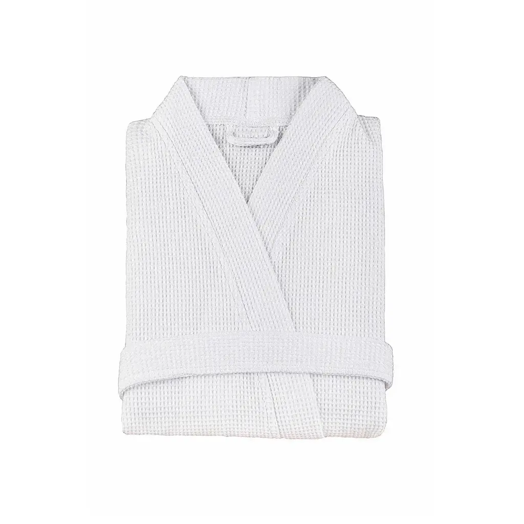 [141 44 99 20003] White waffle kimono robes 100% cotton - Medium