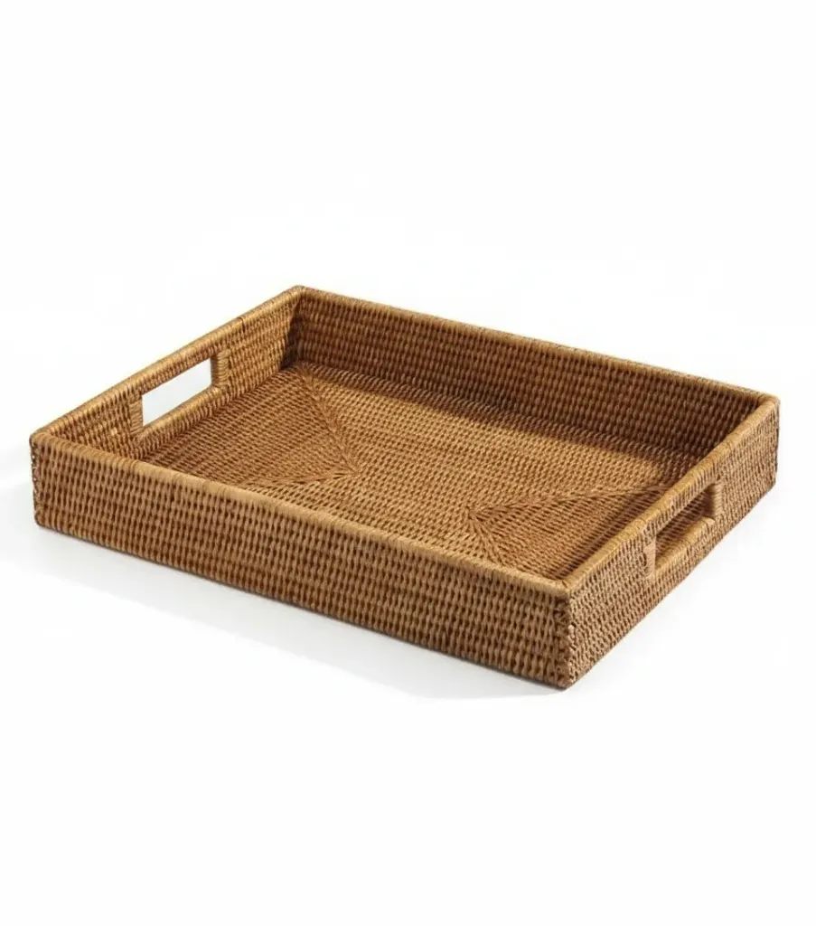 Rattan Rectangular Tray - Large