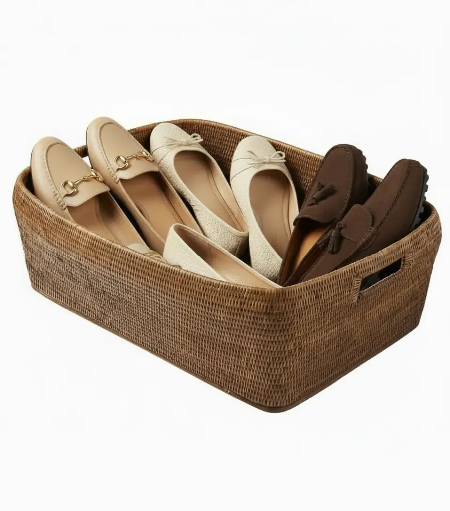 Rattan Shoe Basket