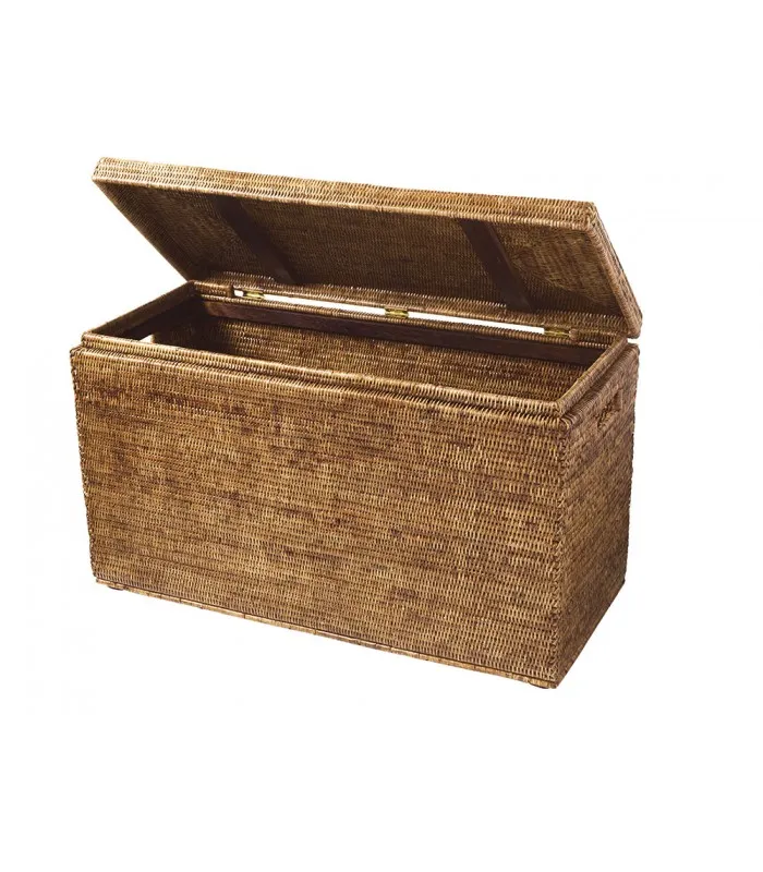 Rattan Chest With Wooden Reinforcement